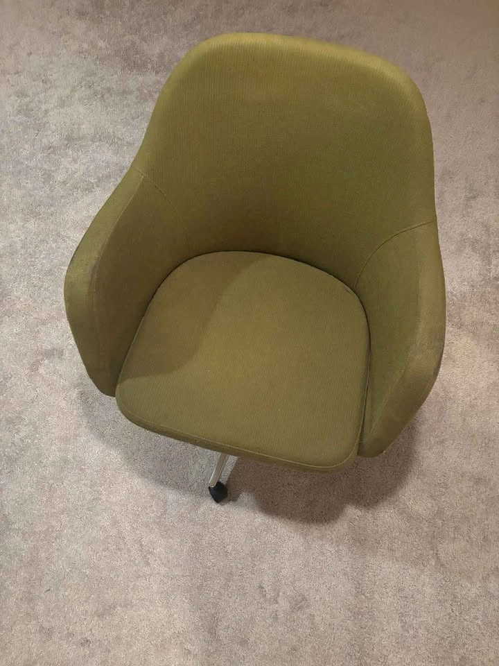 Mid-Century Modern Green Fabric Office Chair - photo 3