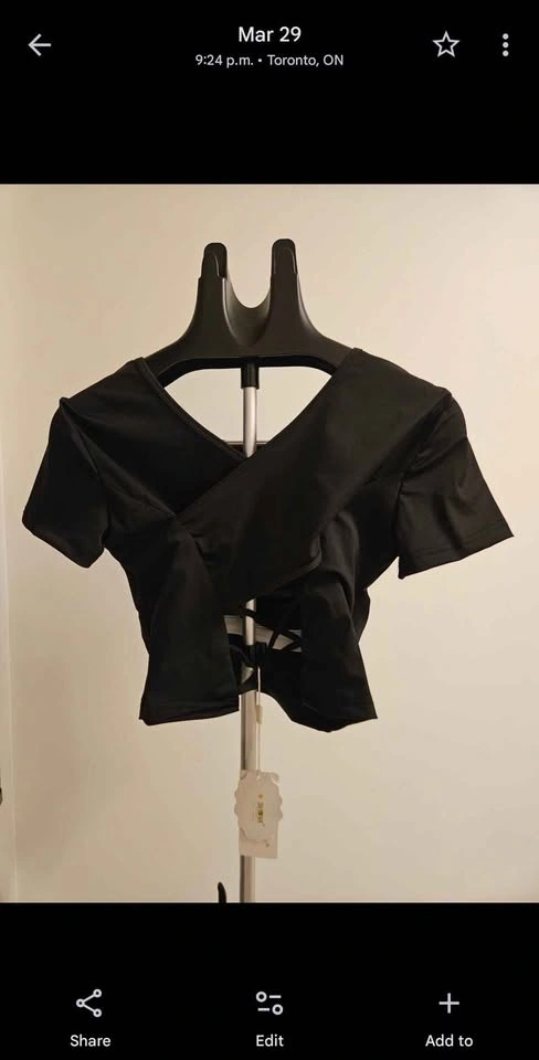 Black Cropped Workout Top – Mint Condition - photo 4