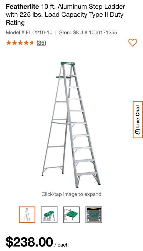 Featherlite 10 ft. Aluminum Step Ladder - photo 5
