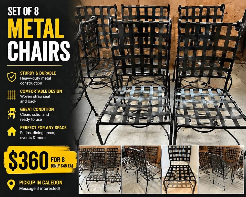 Set of 8 Metal Chairs
