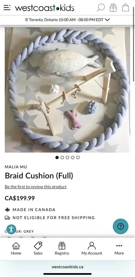 Braid cushion (crib bumper/tummy time pillow)