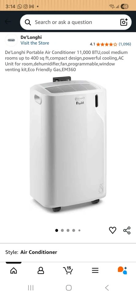 De'Longhi Portable Air Conditioner 11,000 BTU - photo 3