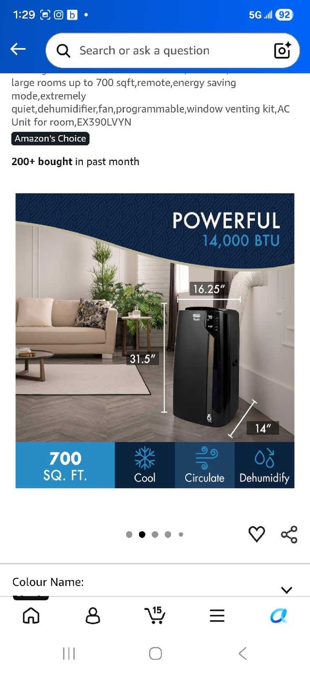 DeLonghi Portable Air Conditioner 14,000 BTU - photo 4