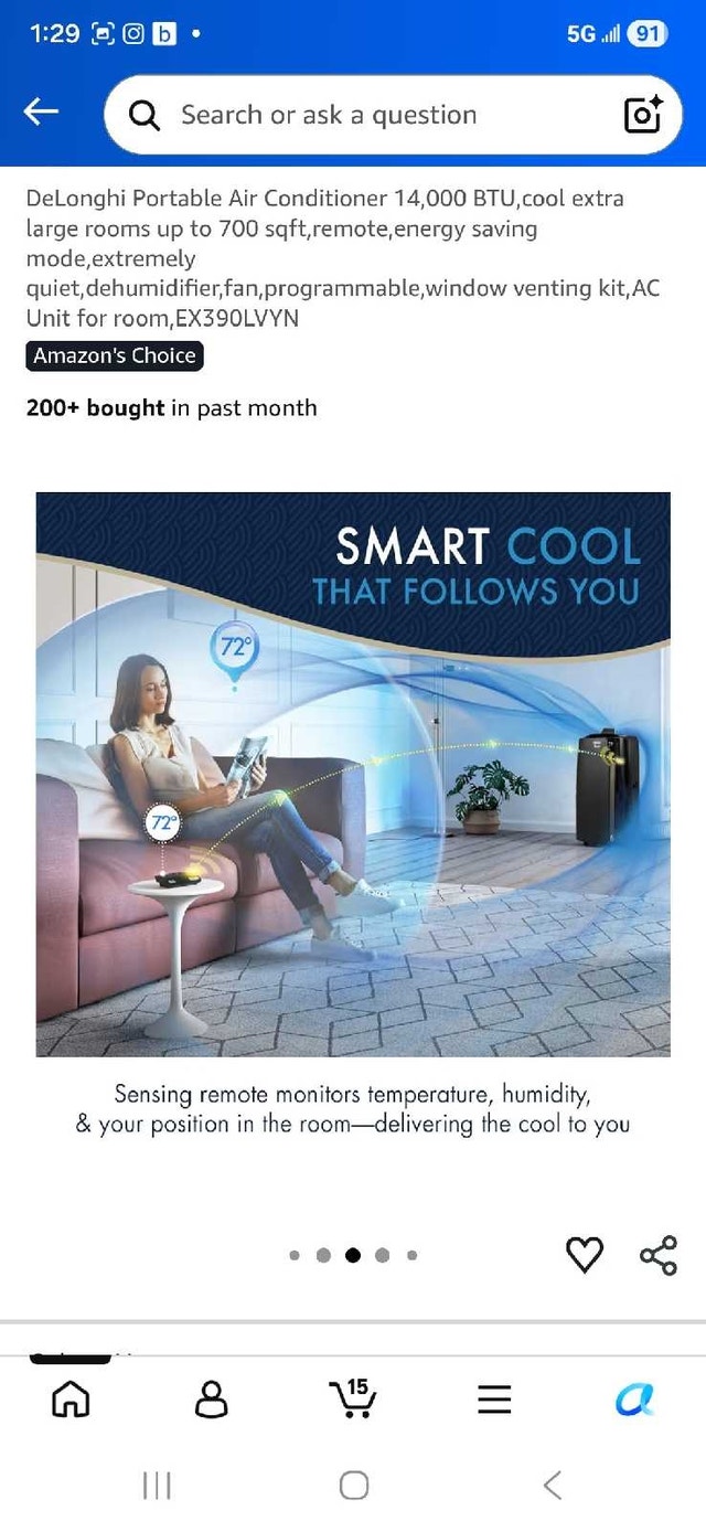 DeLonghi Portable Air Conditioner 14,000 BTU - photo 5