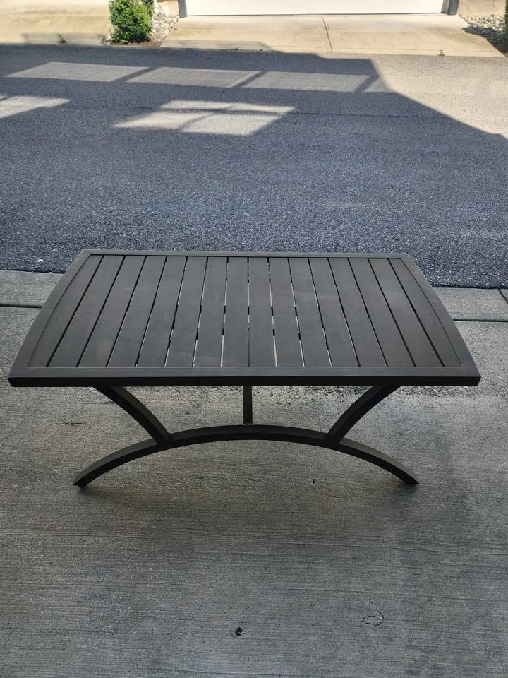 Outdoor Metal Slatted Coffee Table - photo 2