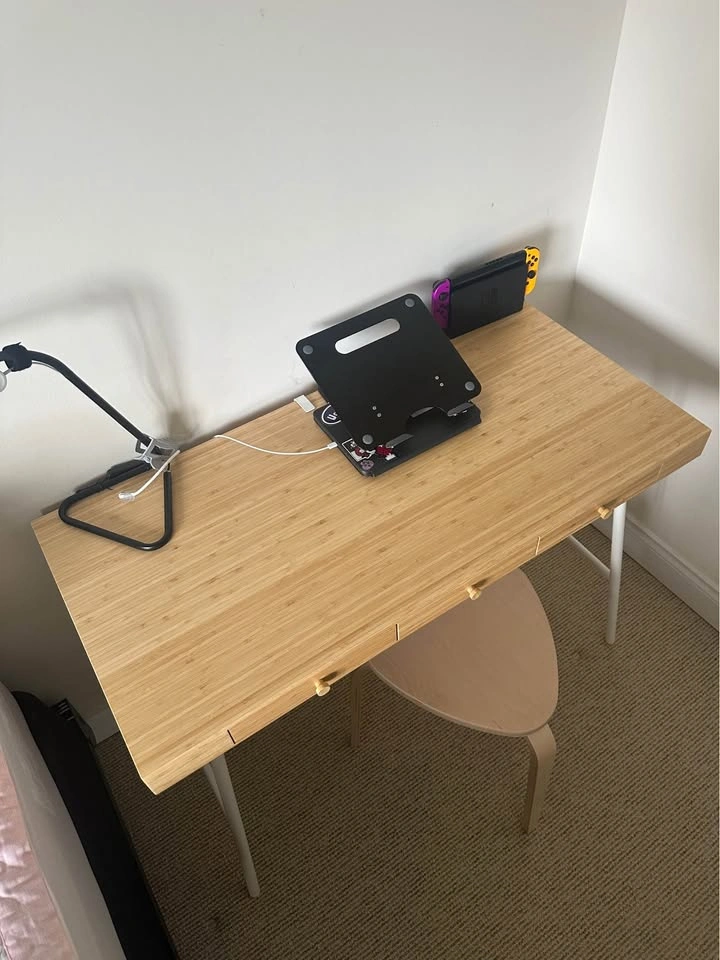 IKEA LILLÅSEN Bamboo Desk + Matching Chair - photo 2