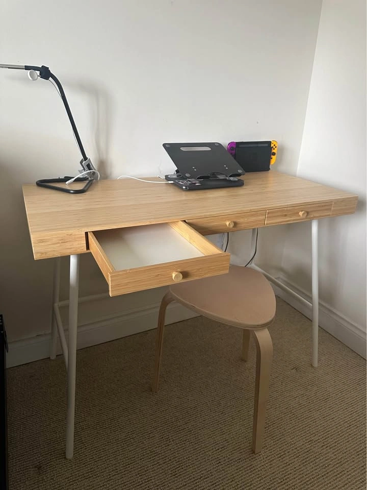 IKEA LILLÅSEN Bamboo Desk + Matching Chair - photo 3