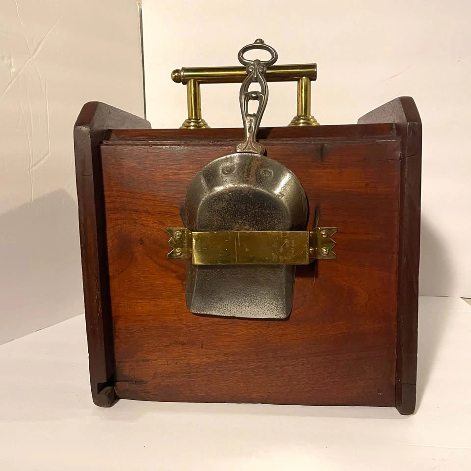 VTG Wood Coal Scuttle Purdonium Box - Brass Hardware - photo 5