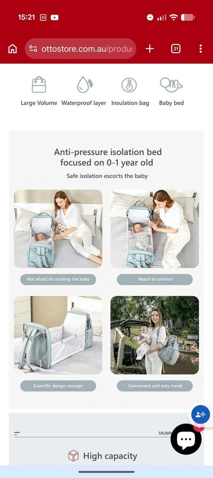 Travel Diaper Bag that turns into a bed - photo 2