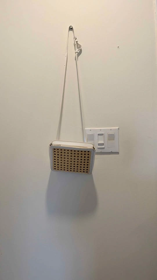 White Woven Cane Crossbody Bag - photo 3