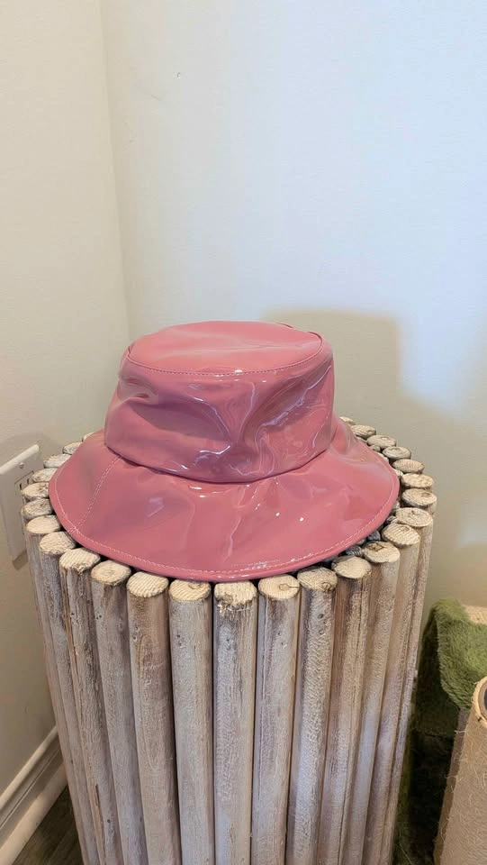 Brand New ASN Pink Patent Bucket Hat - photo 2