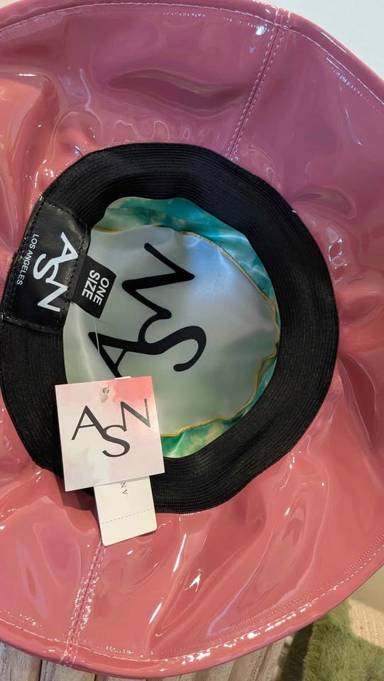 Brand New ASN Pink Patent Bucket Hat - photo 3