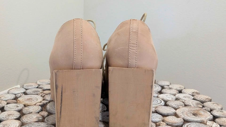 Jeffrey Campbell Tan Lace-Up Block Heel Oxfords - photo 5