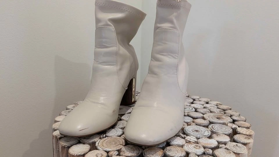 Zara real leather Cream Sock Boots - photo 4