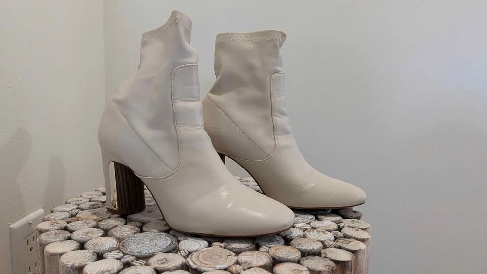 Zara real leather Cream Sock Boots - photo 5