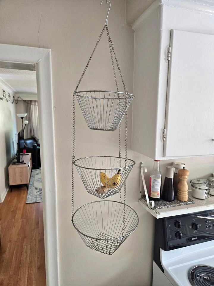 Chrome hanging fruit baskets