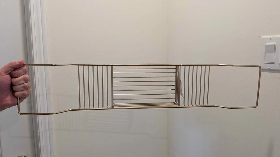Brand New HM Gold Metal Bathtub Caddy Tray - photo 3