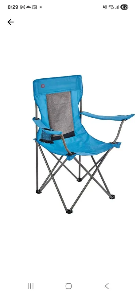 Blue camping chair with carry strap thumbnail
