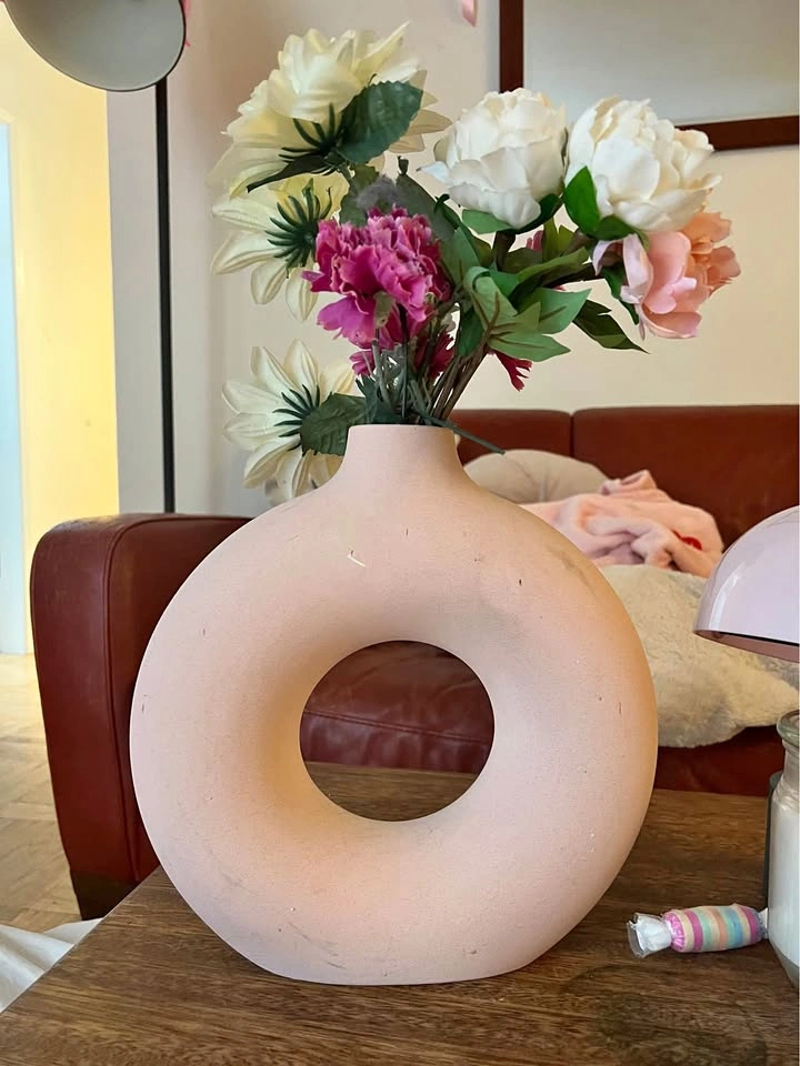 pink ceramic vase
