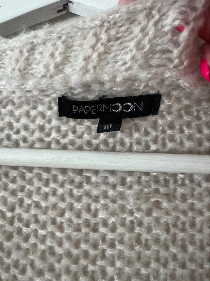 Oversized Beige Paper Moon Cardigan - photo 2