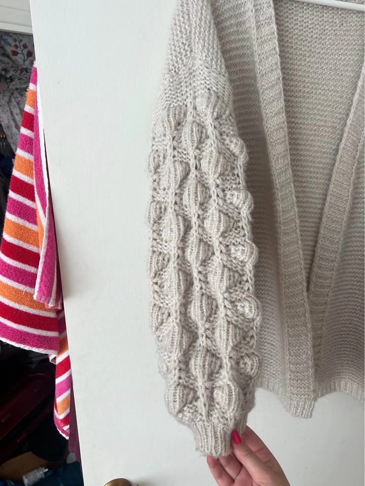 Oversized Beige Paper Moon Cardigan - photo 3