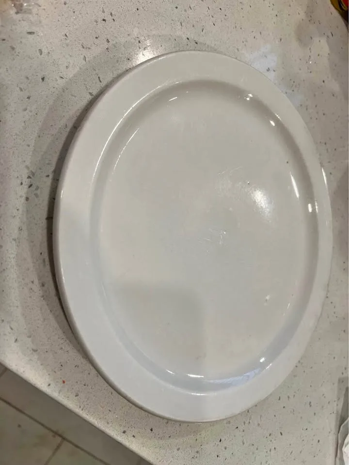 12 white ceramic dinner plates thumbnail
