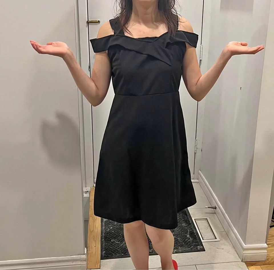 Off-shoulder Small size Black Dress (Asian XL) thumbnail