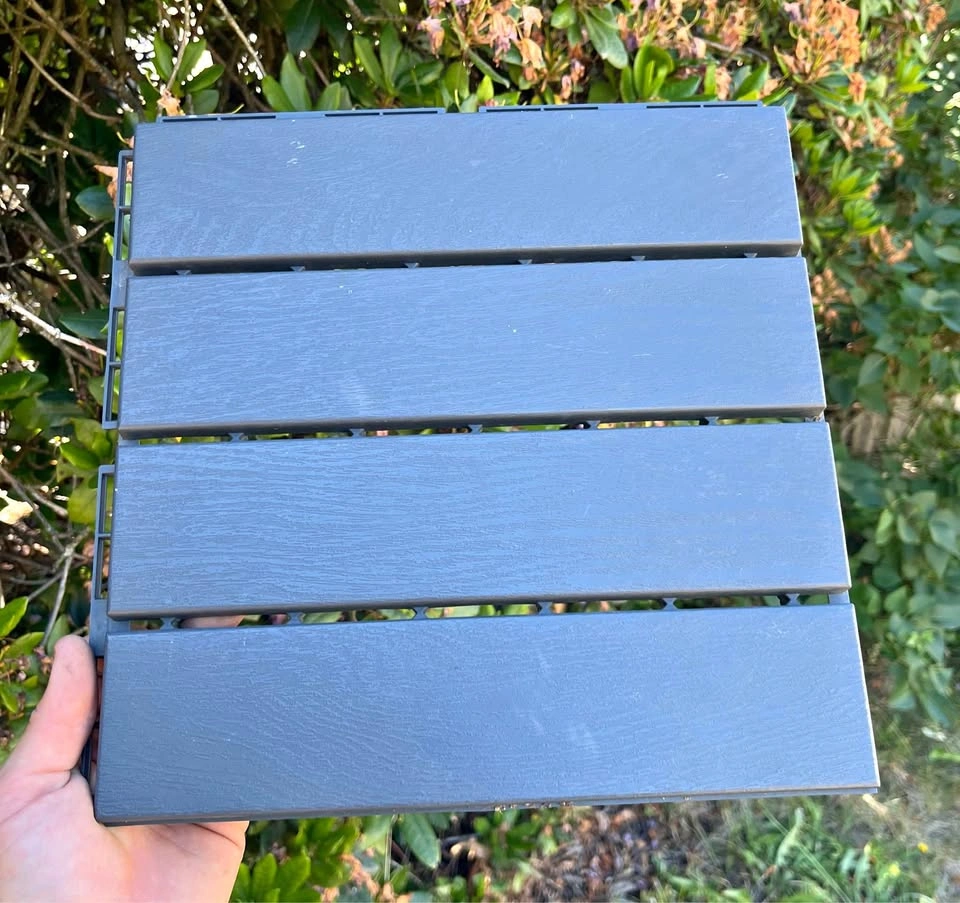 IKEA RUNNEN Outdoor Deck Tiles – Dark Grey (30x30 cm)