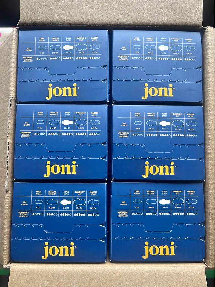 Joni Super Menstrual Pads – 12 boxes of 10 (new, sealed)