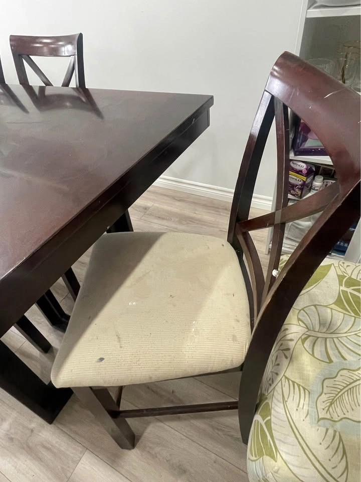 Dark Solid Wood Counter Height Dining Table with 5 Chairs - photo 5