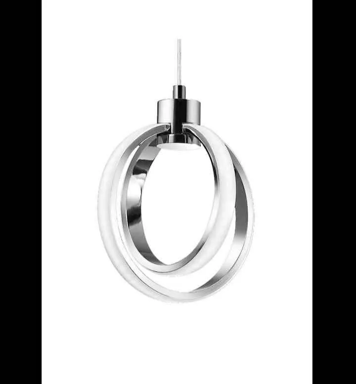 Pendant light polished chrome 14w LED 3000k single hanging thumbnail