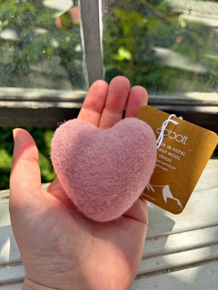 Sheep Wool Puffy Pink Heart