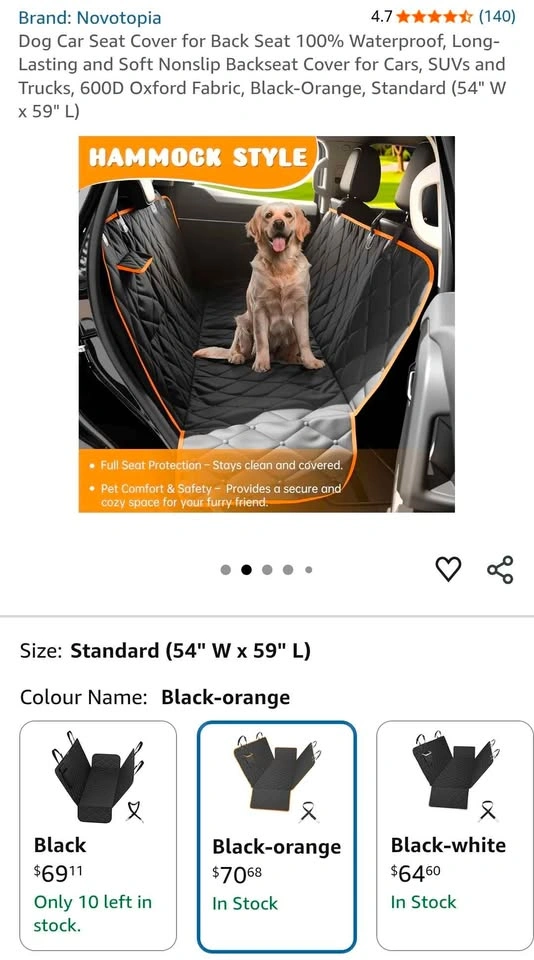 Novotopia Dog Car Seat Cover - photo 2