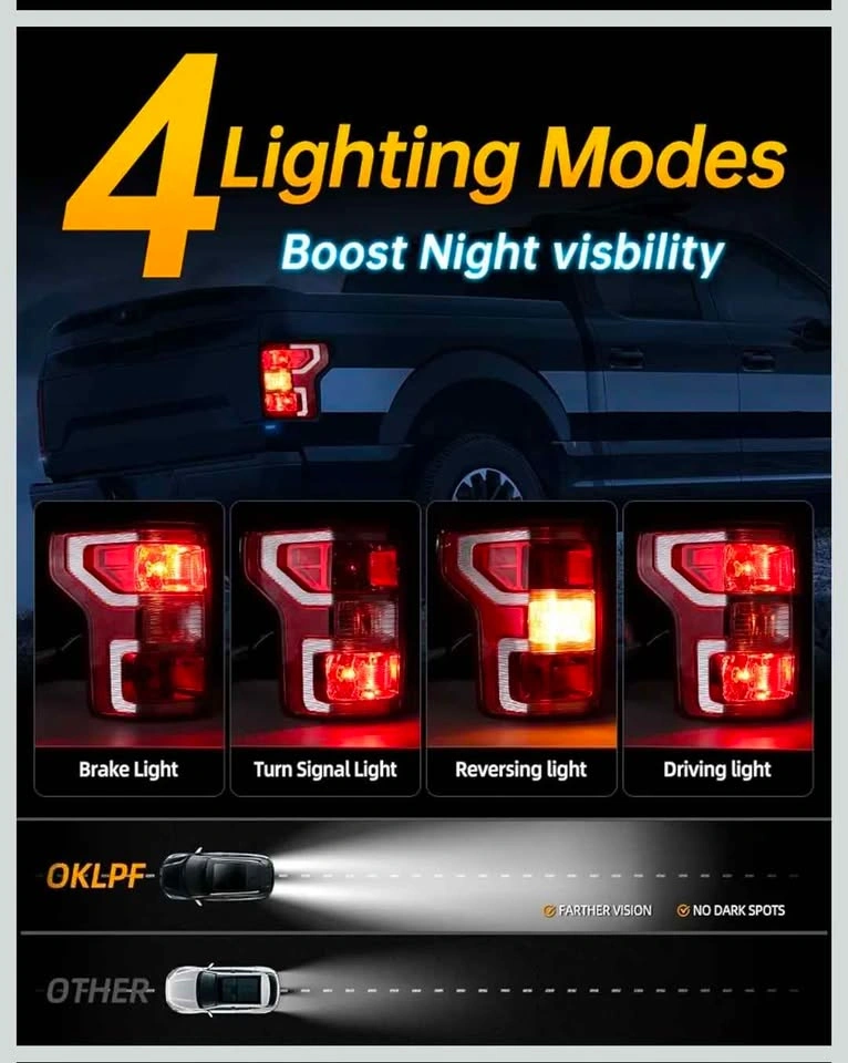 OKLPF Rear Brake Tail Light Assembly for 2018-2020 Ford F150 - photo 5