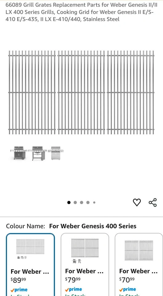 66089 Grill Grates for Weber Genesis II 400 Series - photo 2