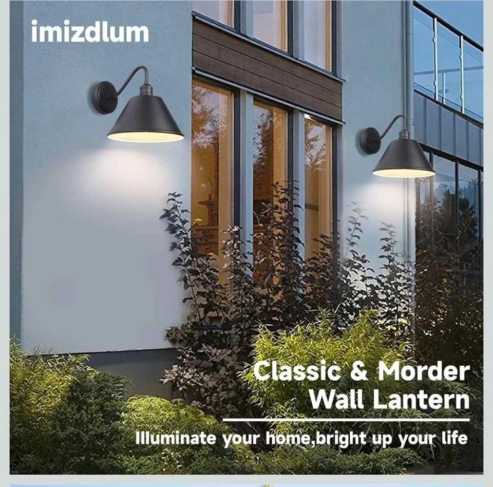 imizdlum 2-Pack Black Outdoor Wall Sconces - photo 3