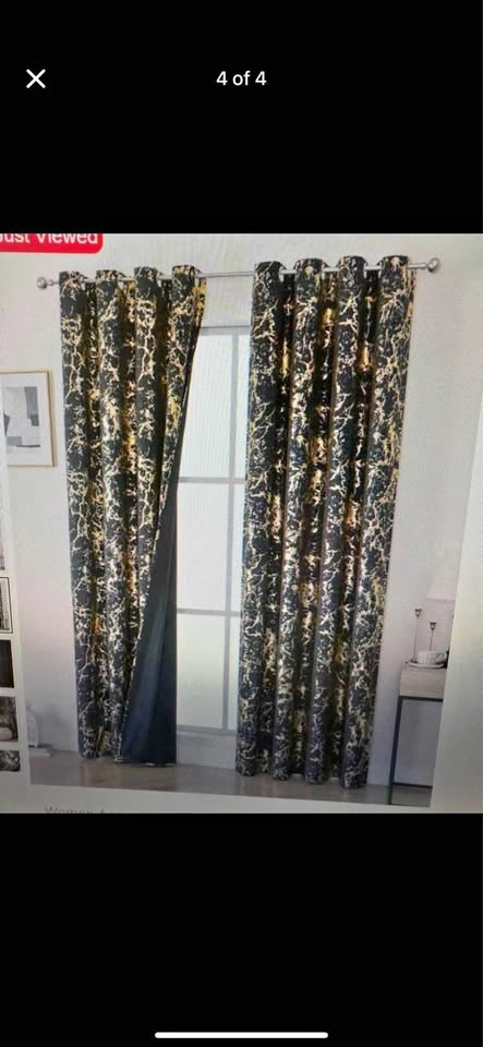 14 Blackout Curtains – Black & Gold – Multiple Sizes