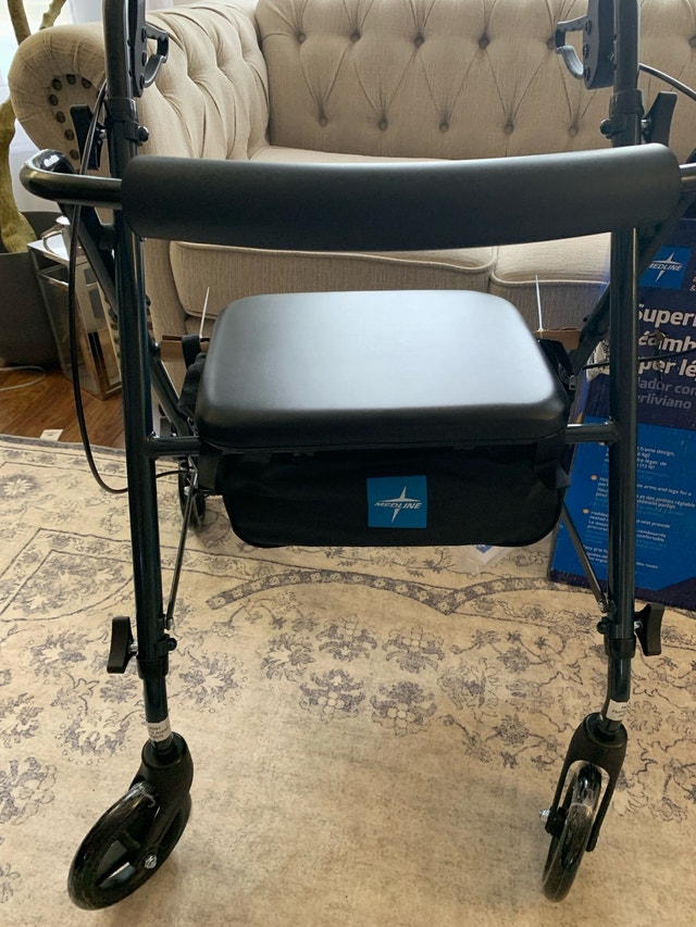 ULTRA LIGHT ROLLATOR WALKER (Medline) – Seat, Brakes, Folding - photo 2