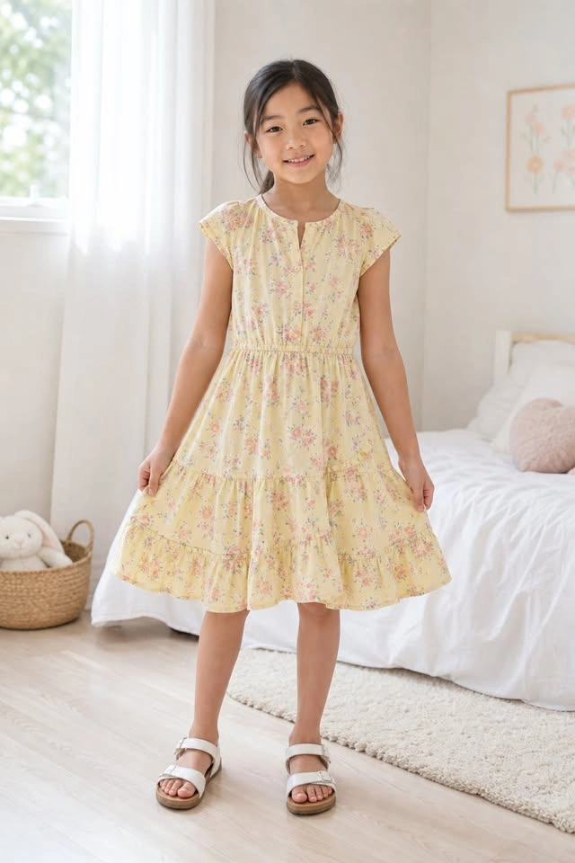 OshKosh Girls Yellow Floral Dress Size 7 - photo 3