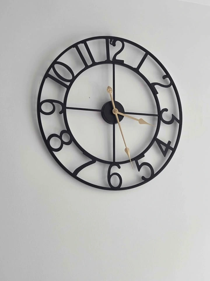 Modern Black Metal Wall Clock - 60cm diameter - photo 2