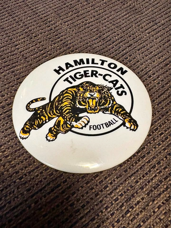 Rare 1970s Hamilton Tiger-Cats Pinback Button 3.5”