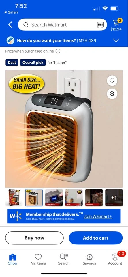 Handy Heater Turbo 800 Wall-Outlet Space Heater - photo 3