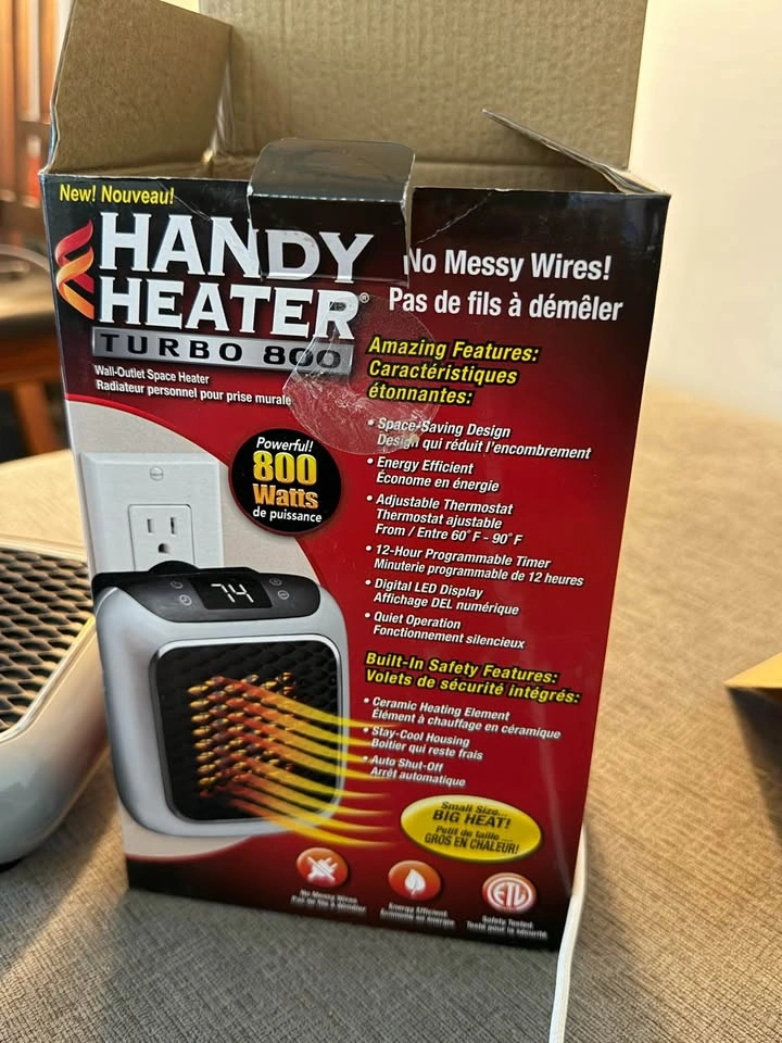 Handy Heater Turbo 800 Wall-Outlet Space Heater - photo 4