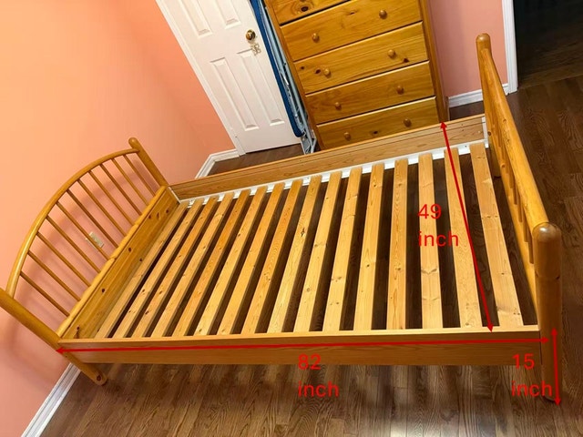 Solid Pine Wood Bed Frame Super Single Mint Condition $130