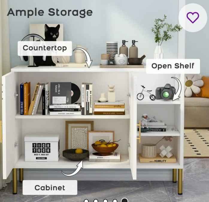 Cabinet buffet with shelves cream colouring fr Wayfair - photo 3