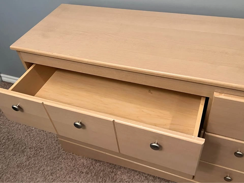 Hunchak 6-Drawer Dresser – Solid Wood Drawers, Light Wood Finish - photo 4