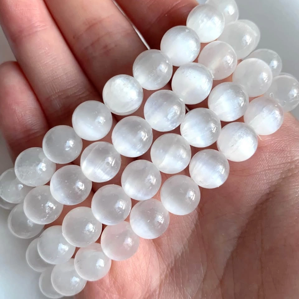 Selenite Bracelet - 8mm Bead Size - photo 2