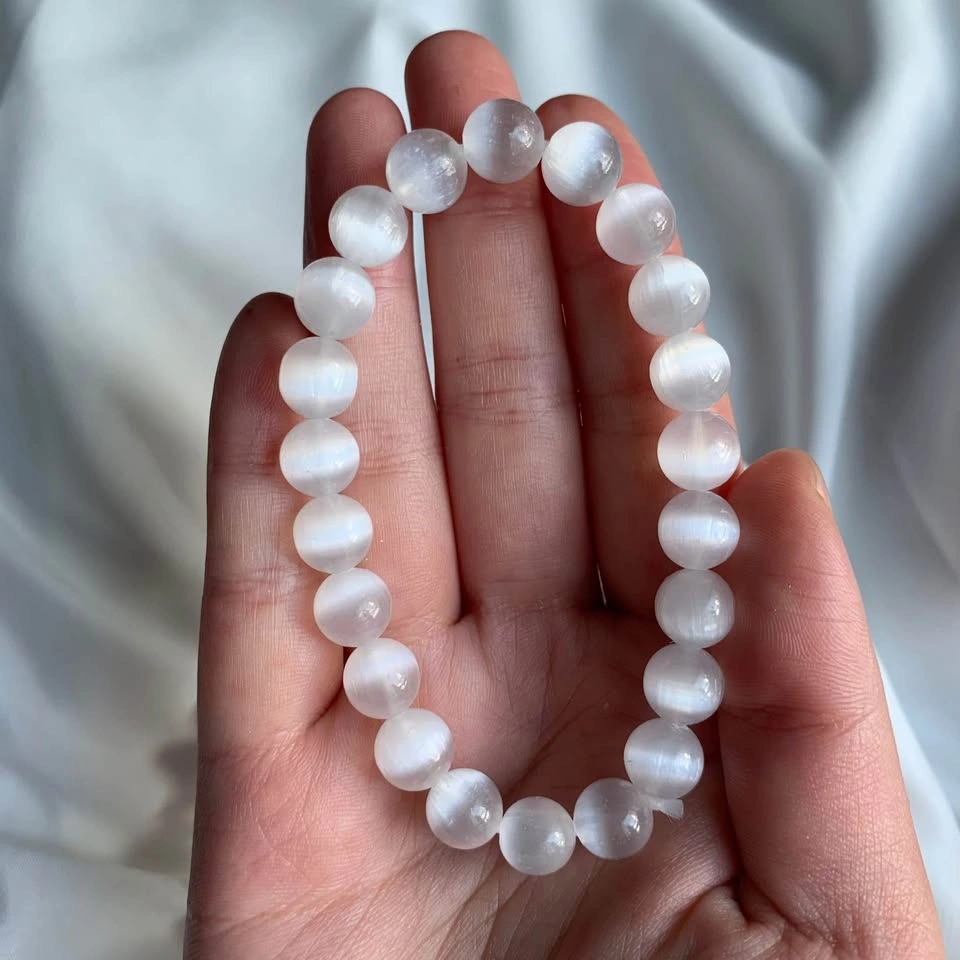 Selenite Bracelet - 8mm Bead Size - photo 3