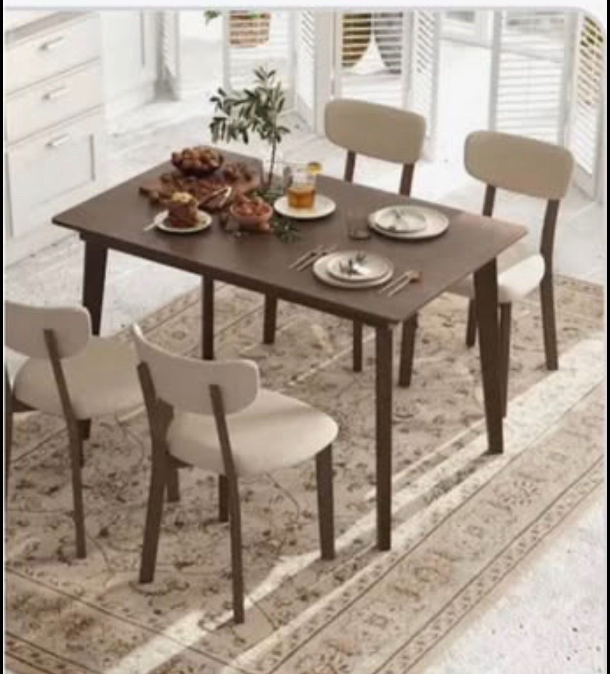 Modern Wayfair Dining Table Set for 4-Chairs included
