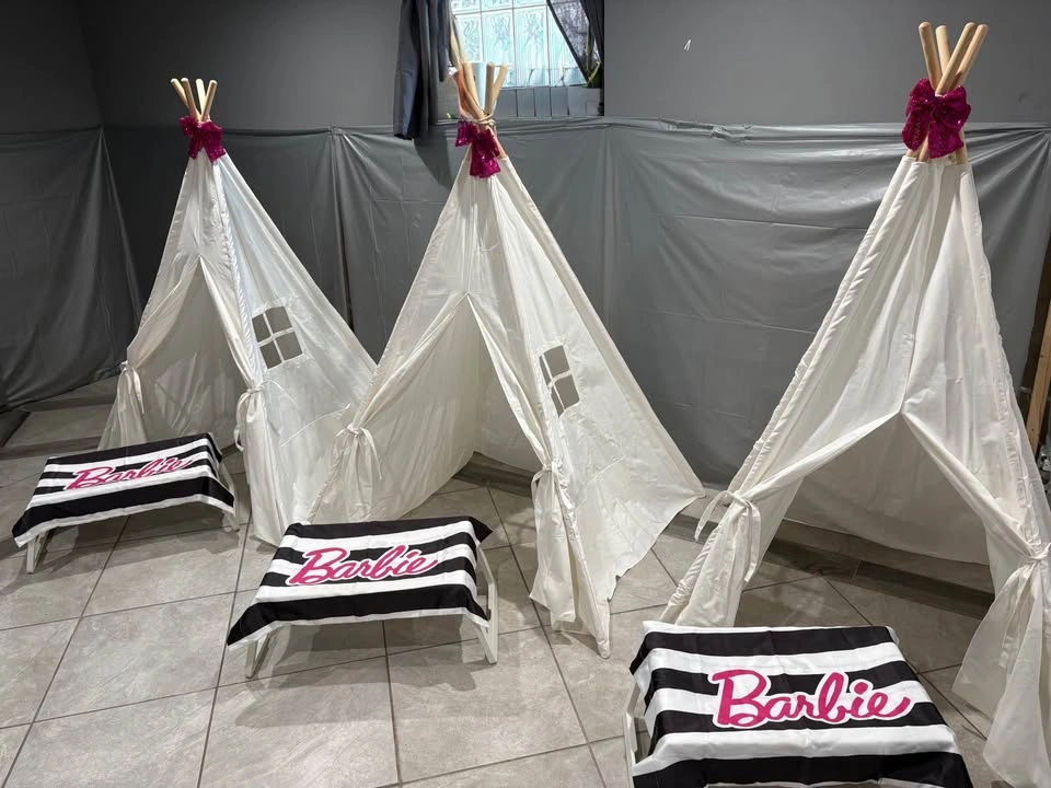 3 Kids Indoor Teepee Tents - Washable Tipi & 3 pc Tray - photo 2